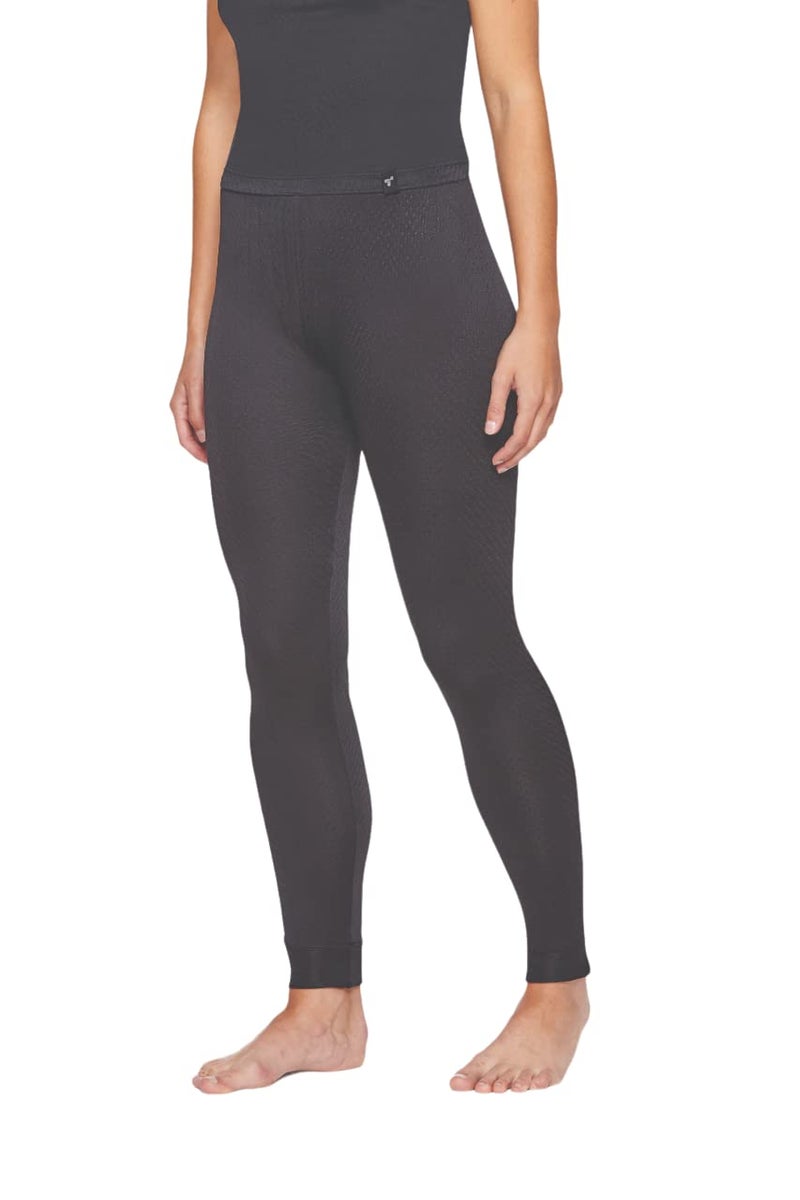 Terramar Women's Thermasilk Pointelle Pant, Black, X-Small - Image 1